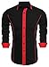 Coofandy Men's Fashion Slim Fit Turn Down Collar Long Sleeve Patchwork Casual Shirts