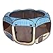 Blue Grid Pet Dog Cat Tent Puppy Playpen Exercise Pen S