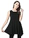 JollieLovin Womens Plus Size Loose-fit Sleeveless T-Shirt Tank Tunic Top Black 2X