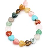 Natural Stone Beads Polished Heart Shape Mixed Crystal Agate Stone Charms for Jewelry Making Necklace Bracelet 2 Strands