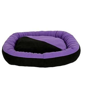 Fluffy’s Luxurious Purple & Black Soft Dog/Cat Bed Polyster Filled(Export Quality)- Small