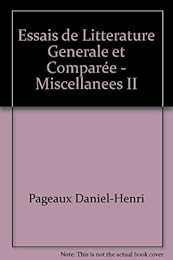 Essais de littérature générale et comparée