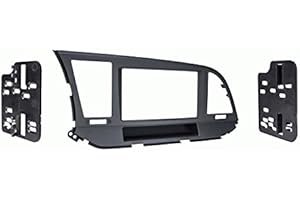 Carxtc Double Din Install Car Stereo Dash Kit for a Aftermarket Radio Fits 2017-2018 Hyundai Elantra Trim Bezel is Painted Matte Black