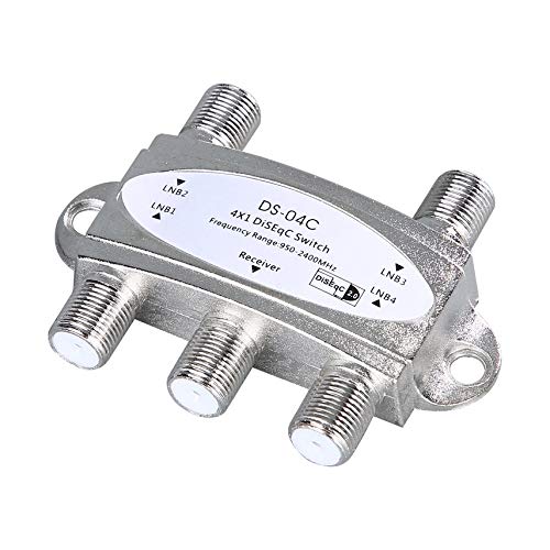 4 in 1 4 x 1 DiSEqc 4-Way Wideband Switch DS-04C High Isolation Connect 4 Satellite Dishes 4 LNB for Satellite Receiver - Thumbnail 4