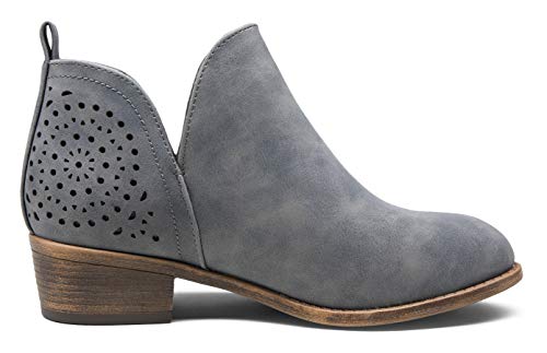 grey cut out booties