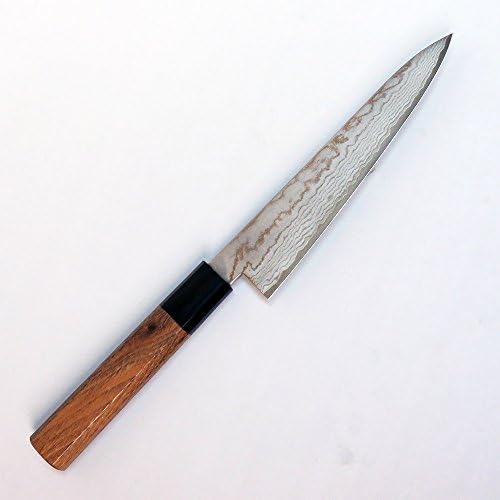 Damascus Chefs Knife with walnut handle, v-gold10, Shigeki Tanaka (150mm)