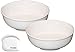 Cameo Ceramic Pho Soup Bowls with Pan Scraper, 9.25 Inch, 72 Ounce, Set of 2, White Ivory
