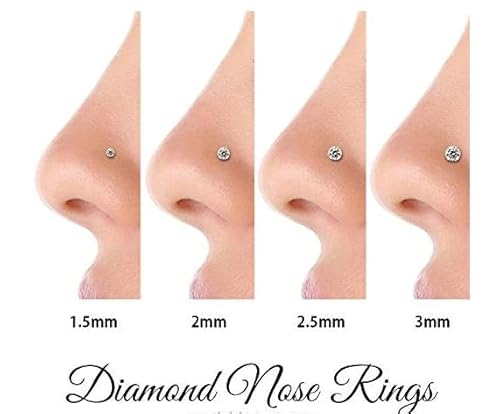 Cisyozi 18G Nose Rings Stud for Women Stainless Surgical Steel Nose Ring 18  Gauge L Shaped Bend Curved Nose No