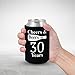 Shop4Ever Cheers & Beers To 30 Years Can Coolie ~ 30th Birthday Party 1990 Thirtieth Anniversary Beer Can Sleeve Coolers ~ (30 Yrs, Blk, 24 Pk)