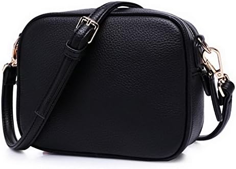 Jiaruo Mini Leather bag For Women Simple Square bags Handbags and Purses (black)