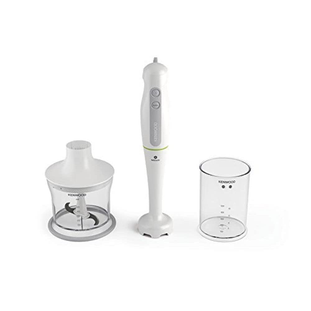 Kenwood Hand Blender, Mixer with Anti-splash, 0.5L BPA-free Plastic Beaker, 0.5L Chopper, 600 W, HDP103WG, White — image 1