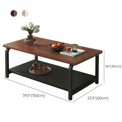 UNKKS Mesa de Centro para Sala, Marco de Metal, Minimalista Fácil de Montar, Mesa de Almacenamiento para Sala de Estar para Salón de Estar en Casa,Oficina y Hogar(100X60X41CM)