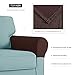 TOYABR Stretch Jacquard Sofa Armrest Cover Seersucker Spandex Anti-Slip Armchair Slipcovers Furniture Protector (2PCS, Chocolate)
