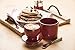 American Mug Pottery Butter Keeper/Butter Dish, Made in USA, Red