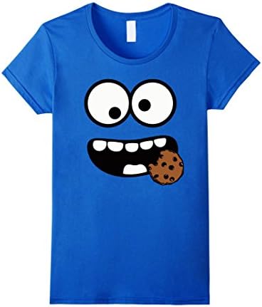 Womens Cute Cookie and Scary Monster Halloween T-shirt Medium Royal Blue