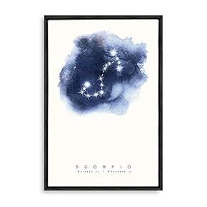 Framed Canvas Wall Art - Constellation Scorpio - Giclee Painting Wall Art for Bedroom Living Room Home Decoration - 16x24 inches