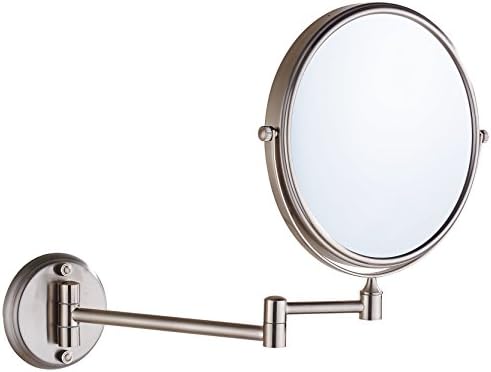 Cavoli 8 Inch Wall Mounted Mirror with 7X Magnification,Two-Sided Swivel, 12 Inch Extension, Brush Nickel Finish(8in,7X)