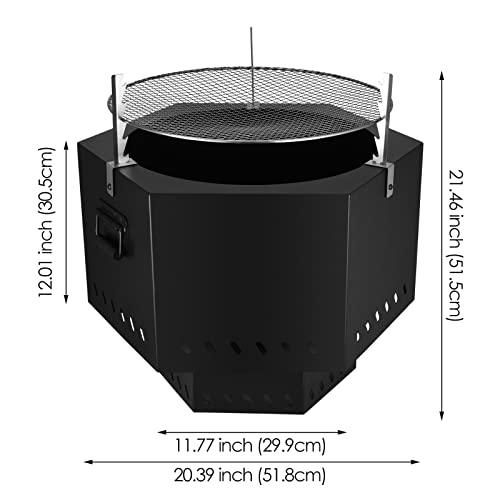 Fire Pit Bonfire Stove 21'' Outdoor Smokeless Wood Burning Firepit Wood