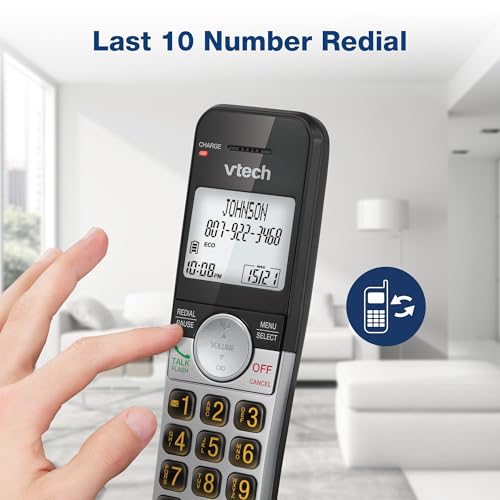 VTECH 3-HANDSET CORDLESS PHONE WITH ANSWERING MACHINE, WITH LARGE DISPLAY AND BIG BUTTONS CALLER ID, FULL-DUPLEX SPEAKERPHONE, LAST 10 NUMBER REDIAL, EASY TO USE VG232-3