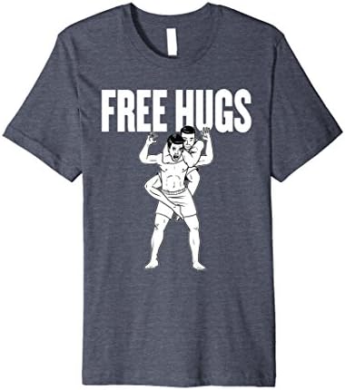 Mens Free Hugs Jiu Jitsu Shirt 2XL Heather Blue