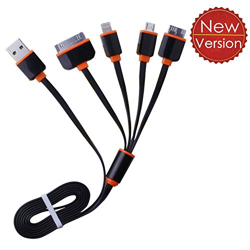 USB Cable,4 in 1 Multi USB Charge Cable Adapter for Iphone Se 4 4s 5 5s 5c 6 6s Plus iPad 2 3 4,Galaxy S5 S6,S6 Edge,Galaxy S7 Edge,Nexus 6,Htc,LG G3 G4,V10 and More