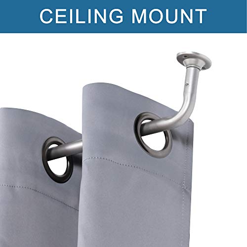 H.VERSAILTEX Room Darkening Wrap Curtain Rods Nickel - 2 Pack - Wrap Around Design, Ideal for Blackout Curtains, Adjustable Length, 5/8 Inch Diameter, Nickel