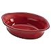 Rachael Ray Cucina Stoneware 12-Ounce Oval Au Gratin, Cranberry Red