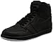 Jordan Nike Men's Air 1 Retro High OG Black Leather Basketball Shoes 12