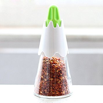 HILLPOW Spice Jars Storage Rack Seasonings Set 6 Glass Cute Pencil Shape Salt and Pepper Shakers for Kitchen Storage