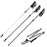 Weanas® 1pc Folding Collapsible Trekking Pole Climbing Stick with EVA Foam Handle, Ultralight Adjustable Alpenstocks, for Travel Hiking Climbing Backpacking Walking