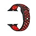 ZONEYILA Soft Silicone Quick Release Replacement Strap for Apple Watch Series 1 Series 2,iWatch Nike+ (Black+Red 42mm)