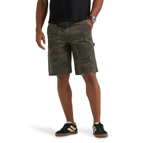 Lee Men's Legendary Workwear Carpenter Short, Olive Camo, 29
