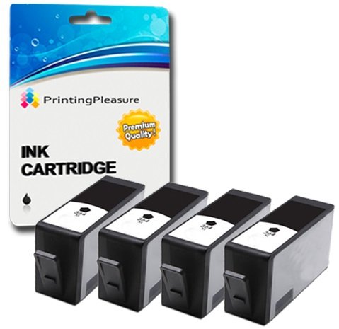 Printing Pleasure 4 BLACK Compatible Printer Ink Cartridges for Deskjet 3070A 3520 Officejet 4610 4620 Photosmart 5510 5515 5520 6510 6520 7510 7520 B110a B210a C310a | Replacement for 364XL