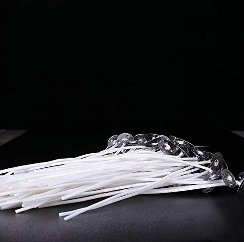 300 Piece 5 Inch Candle Wicks with Sustainers Tabs, Magnoloran Pre-Waxed Cotton Candle Wicks with Low Smoke Design, Versatile DIY Candles Wickes for Soy, Paraffin & Beeswax Candle Making,
