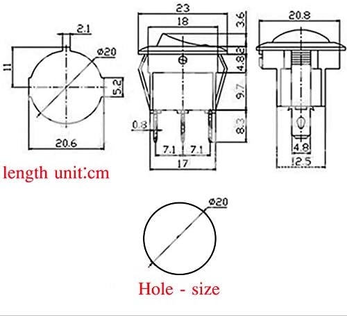 DONJON Illuminated Rocker Toggle Switch,10pcs Mini ON/OFF SPST switch with Pre-soldered 16AWG Wires,12V 20A/24V 10A Round Rocker Switch for car,Light,Truck,Machine,Boat,Motor,3 Pins 2 Positions(green) - Image 5