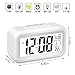 Flow.month Digital Alarm Clock, Battery Operated Long Battery Life Alarm Clock, Back Light/Large Digit Display/Snooze Function/Electronic Alarm Clock for Kids/Bedroom/Heavy Sleepers/Travel-White