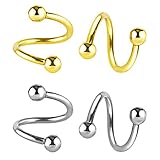 Assorted Stainless Steel Twist Bar Ear Plug Ball Earring Spiral Helix Tragus Stud Body Piercing Jewelry