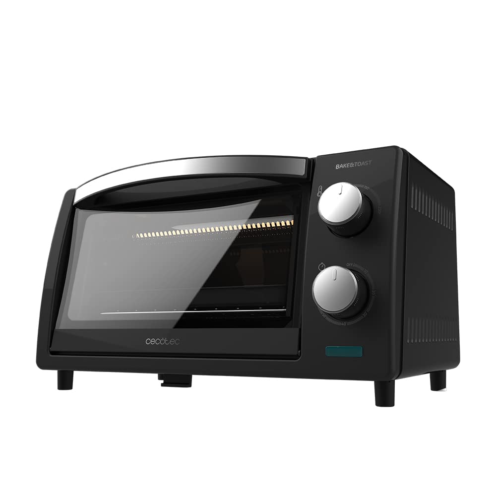 Cecotec-Horno-de-Sobremesa-Tostador-10-L-BakeToast-1000-Gris-800-W-Puerta-de-Doble-Cristal-y-Acabados-en-Acero-Inox
