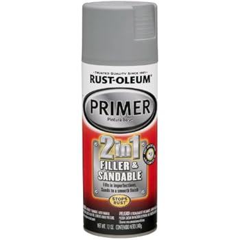 Rust-Oleum 260510 Automotive 2 In 1 Filler and Sandable Primer Spray Paint, 12 oz, Gray