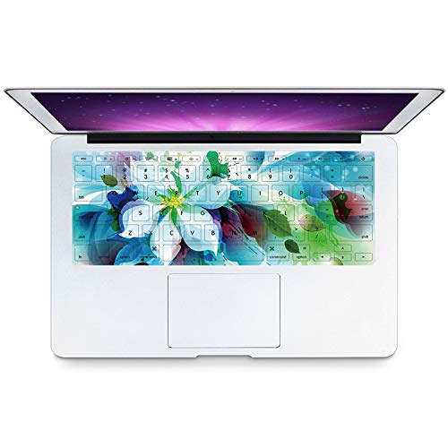 HRH 2 in 1 Blue Watercolor Flowers Laptop Body Shell PC Protective Hard Case Cover and Matching Silicone Keyboard Cover for Apple MacBook Air 11 inch 11.6"(Models: A1370 and A1465) - Thumbnail 2