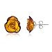 Ian and Valeri Co. Amber Sterling Silver Carved Rose Stud Earrings.