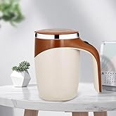 Self-Stirring Automatic Coffee Mug Magnetic Mixing Mug with Lid Stainless Steel for Coffee Milk Hot Cocoa Protein Shakes Easy