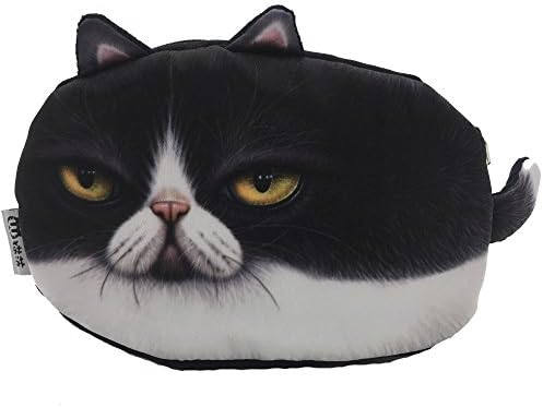 Shuijin Fashion Girls Vivid Cute Animal 3D Cats Face Print Zip Wallets Coin Bag Purse