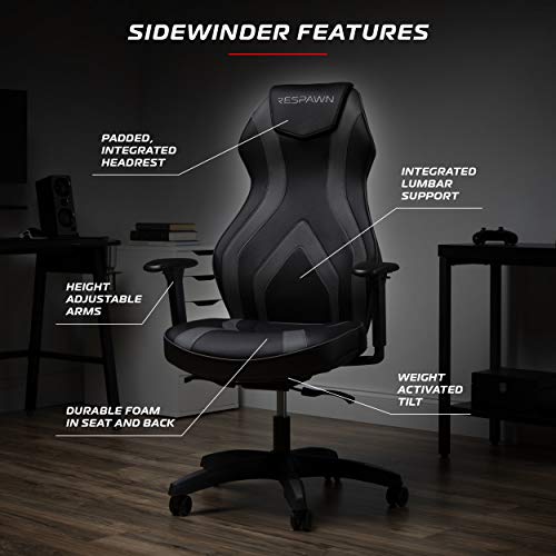 RESPAWN Sidewinder Gaming Chair, PU Leather, Graphite Gray Pricepulse