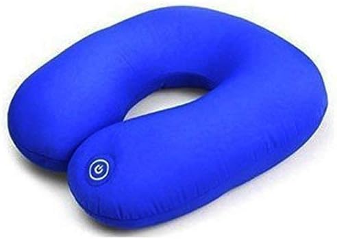 Granth U-Shaped Memory Foam Travel Neck Pillow Vibrating Microbead Cushion Home, Office, Travel Pillow Vibrating Neck Massage Pillow (Random Color)