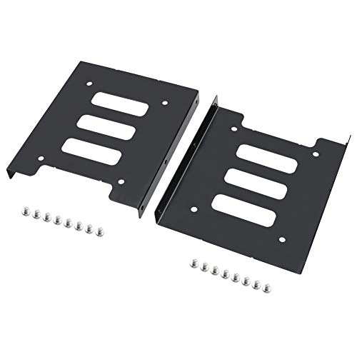 2 Pack SSD Mounting Bracket, Yeung Qee 2.5" to 3.5" SSD HDD Hard Disk Drive Bays Holder Metal Mounting Bracket Adapter for PC (Bracket)