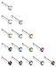 Jstyle 22G 15 Pcs Stainless Steel Nose Rings Studs Piercing Body Jewelry 1.5mm 2mm 2.5mm 3mm