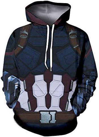 Captain America Suit Up Hoodies for Halloween Costume | Zip Up Costume Hoodies for Daily