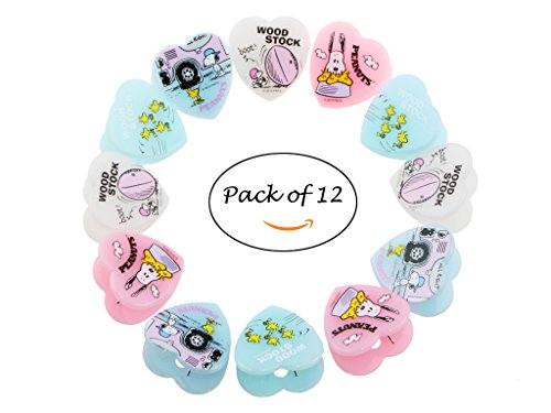 Set of 12 Mini Colorful Cartoon Snoopy Plastic Paper Letter Binder Clip For Keeping Documents Together