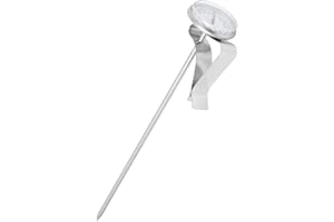 Aramox Thermometer Hanging Thermometer Temperature Gauge with Clamp/Holder, Stainless Steel and Glass Cooking for Coffee Milk